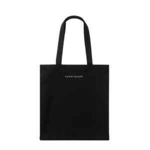 Gucci Guilty‎ Logo Black Cotton Canvas Shopper Tote Bag